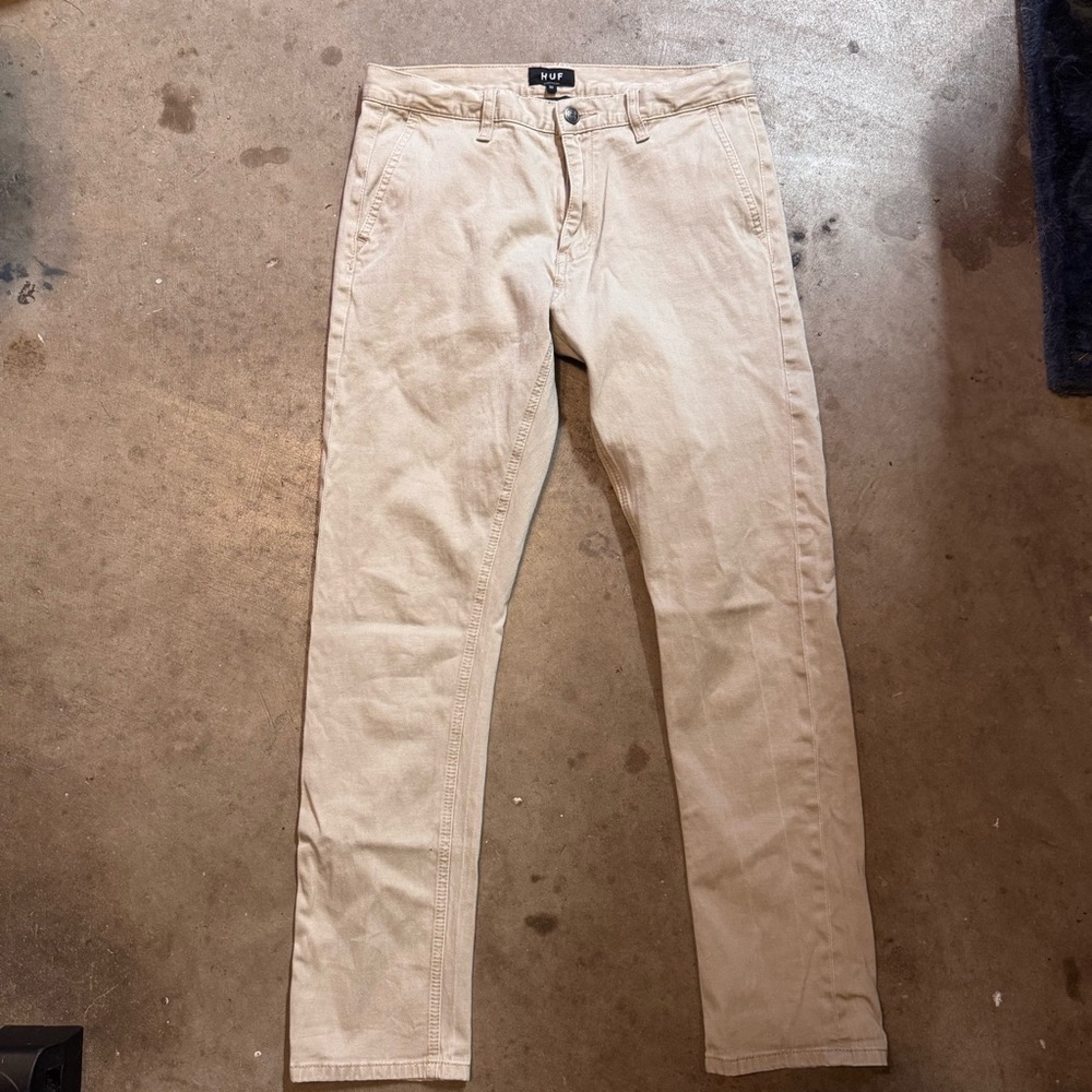 HUF X Chocolate Selvedge Fit Chino Khaki Off White Ecru Pants 32